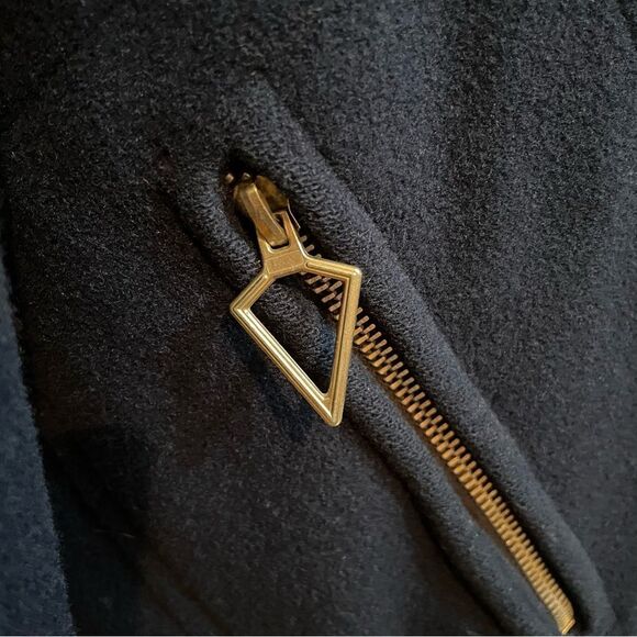 Vintage 1960s Unique Navy Blue and Silver 100% Wool Overcoat - Picture 14 of 16